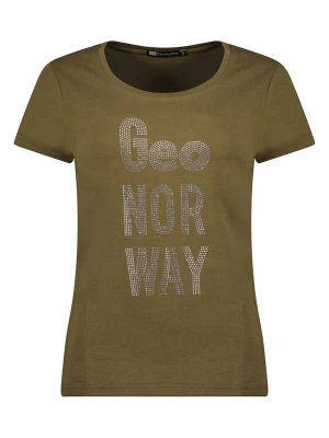 Geographical Norway Koszulka "Jutifa" w kolorze khaki rozmiar: M