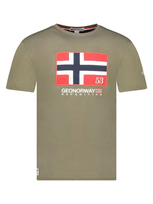 Geographical Norway Koszulka "Newflag" w kolorze khaki rozmiar: 128