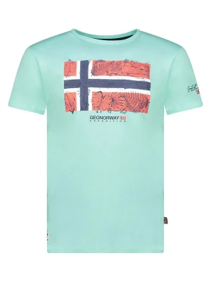Geographical Norway Koszulka "Palm" w kolorze turkusowym rozmiar: 140