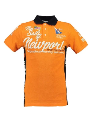 Geographical Norway Koszulka polo "Kayport" w kolorze pomarańczowo-czarnym rozmiar: 176