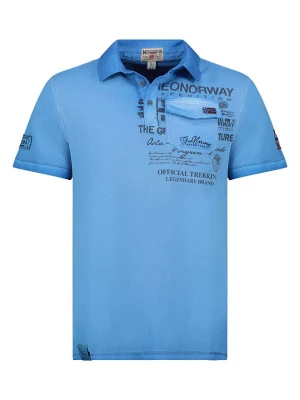 Geographical Norway Koszulka polo "Keony" w kolorze niebieskim rozmiar: L