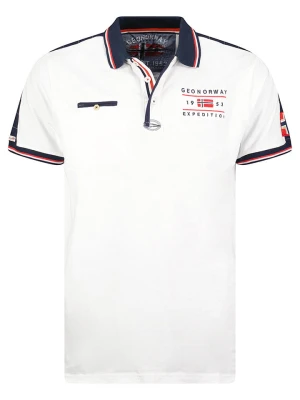 Geographical Norway Koszulka polo "Kezolo" w kolorze biało-granatowym rozmiar: 140