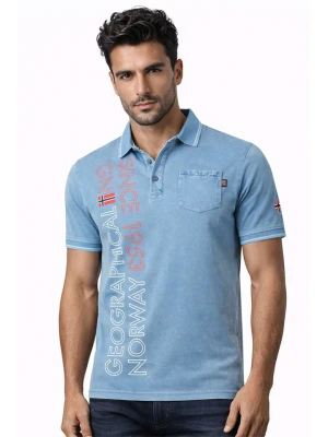 Geographical Norway Koszulka polo "Konakri" w kolorze błękitnym rozmiar: M