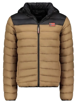 Geographical Norway Kurtka pikowana "Amigoglerc Hood" w kolorze jasnobrązowo-czarnym rozmiar: XL