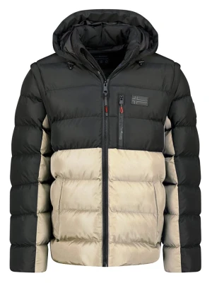 Geographical Norway Kurtka zimowa "Badamo" w kolorze beżowo-czarnym rozmiar: 3XL