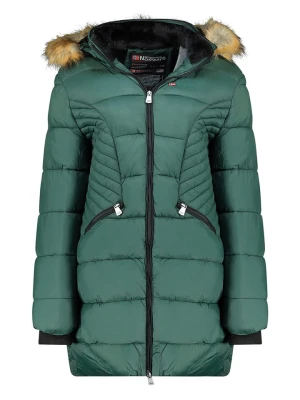 Geographical Norway Płaszcz pikowany w kolorze zielonym rozmiar: L