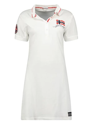 Geographical Norway Sukienka polo w kolorze białym rozmiar: XL