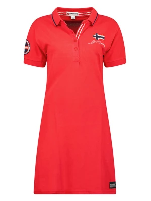 Geographical Norway Sukienka polo w kolorze czerwonym rozmiar: XL