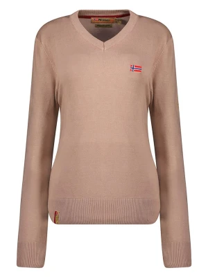 Geographical Norway Sweter "Falonne" w kolorze jasnobrązowym rozmiar: XL