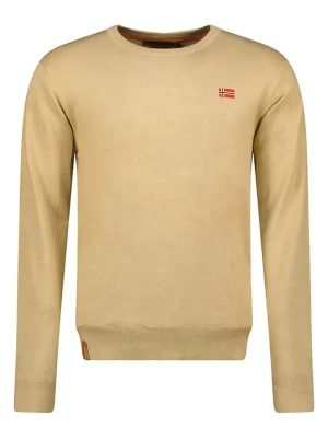 Geographical Norway Sweter w kolorze beżowym rozmiar: L