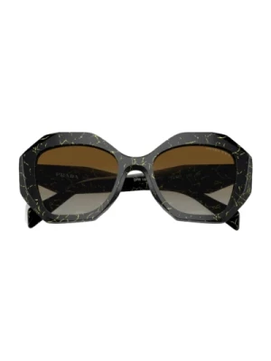 Geometryczne okulary przeciwsłoneczne z efektem marmuru Prada