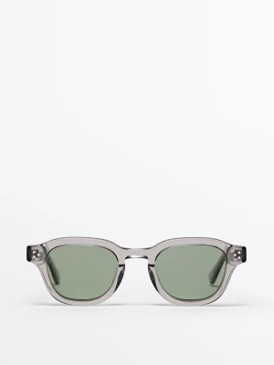 Geometryczne Okulary - Szary - Massimo Dutti - Male