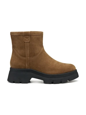 Geox botki D PLUETTE damskie kolor brązowy na platformie lekko ocieplone D565MA 00022 C6372