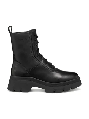 Geox botki D PLUETTE damskie kolor czarny na płaskim obcasie D565MD 043BC C9999