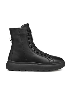Geox botki skórzane D SPHERICA EC4.1 D damskie kolor czarny na płaskim obcasie ocieplone D36TCD 00085 C9999