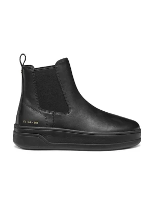 Geox botki skórzane D SPHERICA ECUB-2 damskie kolor czarny na platformie D56WVA 00085 C9999