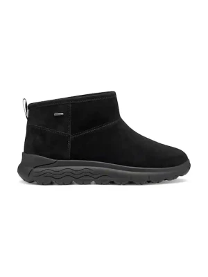 Geox botki zamszowe D SPHERICA 4X4 B ABX damskie kolor czarny na płaskim obcasie lekko ocieplone D5626B 00022 C9999