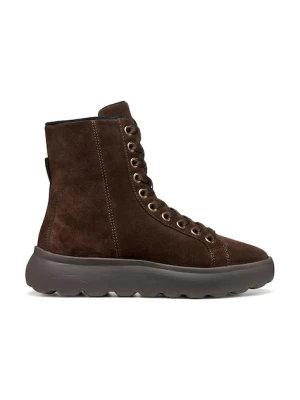 Geox botki zamszowe D SPHERICA EC4.1 damskie kolor brązowy na płaskim obcasie D36TCD 00022 C6006