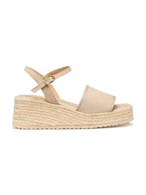 Geox espadryle na koturnie damskie skórzane D ALEMERIA