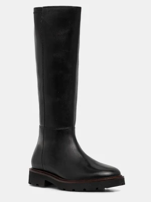 Geox kozaki D NORIZE damskie kolor czarny na płaskim obcasie D564ZB 043KB C9999