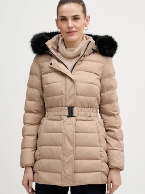 Geox kurtka puchowa CATRIA kolor beżowy zimowa W5626G T3152
