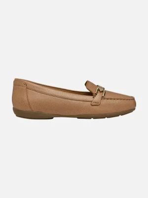 Geox mokasyny skórzane D ANNYTAH MOC damskie kolor beżowy na płaskim obcasie D84BMA 00046 C5000