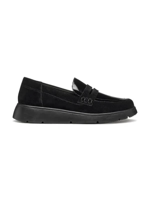 Geox mokasyny zamszowe D ARLARA damskie kolor czarny na platformie D46LCB 02266 C9999