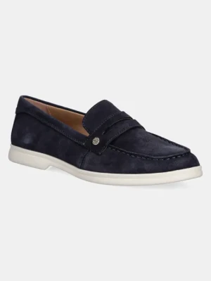 Geox mokasyny zamszowe D XAND 3 damskie kolor granatowy na płaskim obcasie D550ZD 00022 C4002