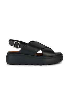 Geox sandały skórzane D SPHERICA EC4.1 S damskie kolor czarny na platformie D45D4A 00085 C9999CHEAPER