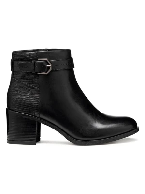 Geox Skórzane botki "New Asheel" w kolorze czarnym rozmiar: 39