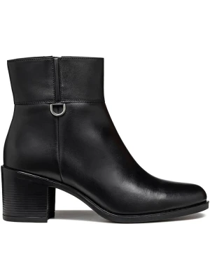 Geox Skórzane botki "New Ashell" w kolorze czarnym rozmiar: 37,5