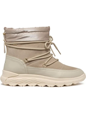 Geox Skórzane kozaki zimowe "Spherica" w kolorze złoto-beżowym rozmiar: 41