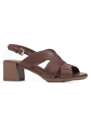 Geox Skórzane sandały "Dmarykarmen" w kolorze brązowym rozmiar: 36