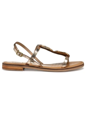 Geox Skórzane sandały "Maddalusiac" w kolorze złotym rozmiar: 39
