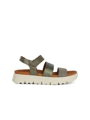 Geox Skórzane sandały "Xand 2.1S" w kolorze khaki rozmiar: 38