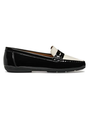 Geox Skórzane slippersy "Annytah Moc" w kolorze czarno-białym rozmiar: 39