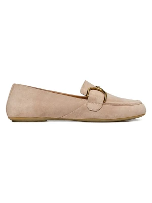 Geox Skórzane slippersy "Palmaria" w kolorze beżowym rozmiar: 36