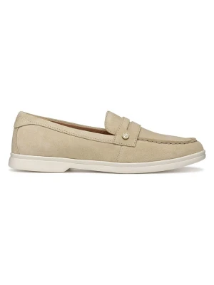 Geox Skórzane slippersy "Xand 3" w kolorze kremowym rozmiar: 39
