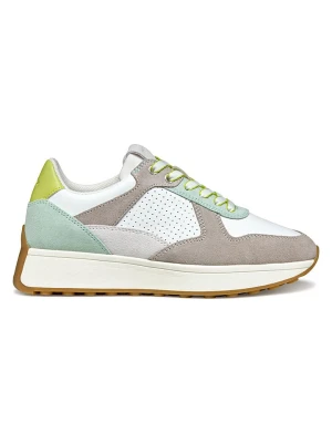 Geox Skórzane sneakersy "Amabel" w kolorze zielono-białym rozmiar: 36