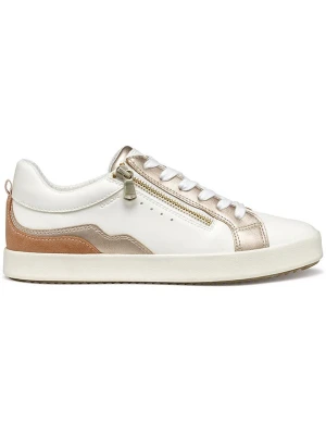 Geox Skórzane sneakersy "Blomiee" w kolorze jasnobrązowo-białym rozmiar: 40