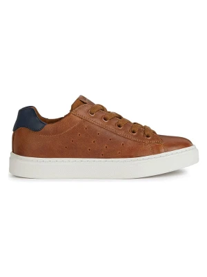 Geox Skórzane sneakersy "Nashik" w kolorze jasnobrązowym rozmiar: 32