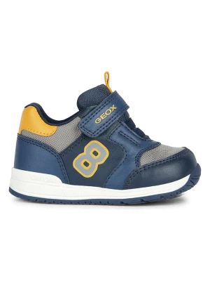 Geox Skórzane sneakersy "Rishon" w kolorze niebiesko-żółtym rozmiar: 20