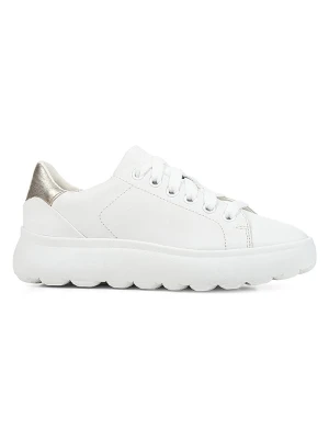 Geox Skórzane sneakersy "Spherica EC4.1" w kolorze złoto-białym rozmiar: 39