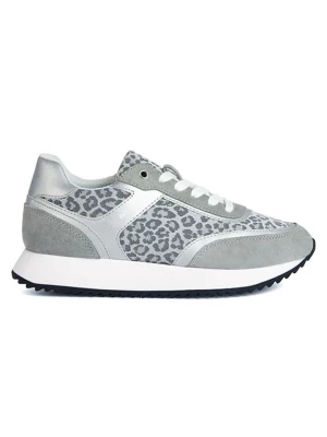 Geox Sneakersy "Doralea" w kolorze srebrno-szarym ze wzorem rozmiar: 36