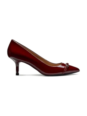 Geox szpilki skórzane D KLEOPY kolor bordowy D56YBD 00066 C7005