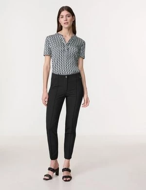 GERRY WEBER Damski Elastyczne spodnie SAN꞉YA SKINNY FIT Czarny Jednokolorowy