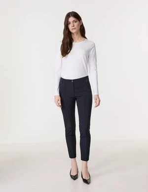 GERRY WEBER Damski Elastyczne spodnie SAN꞉YA SKINNY FIT Niebieski Jednokolorowy