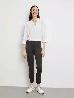 GERRY WEBER Damski Proste spodnie o dł. 7/8 Slim Fit, Czarny Jednokolorowy