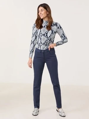 GERRY WEBER Damski SOL꞉INE BEST4ME Slim Fit z 5 kieszeniami, Niebieski Jednokolorowy