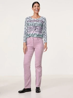 GERRY WEBER Damski Spodnie sztruksowe MAR꞉LIE FLARED FIT, Fioletowy Jednokolorowy